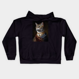 Royal Portrait of an American Shorthair Cat Kids Hoodie